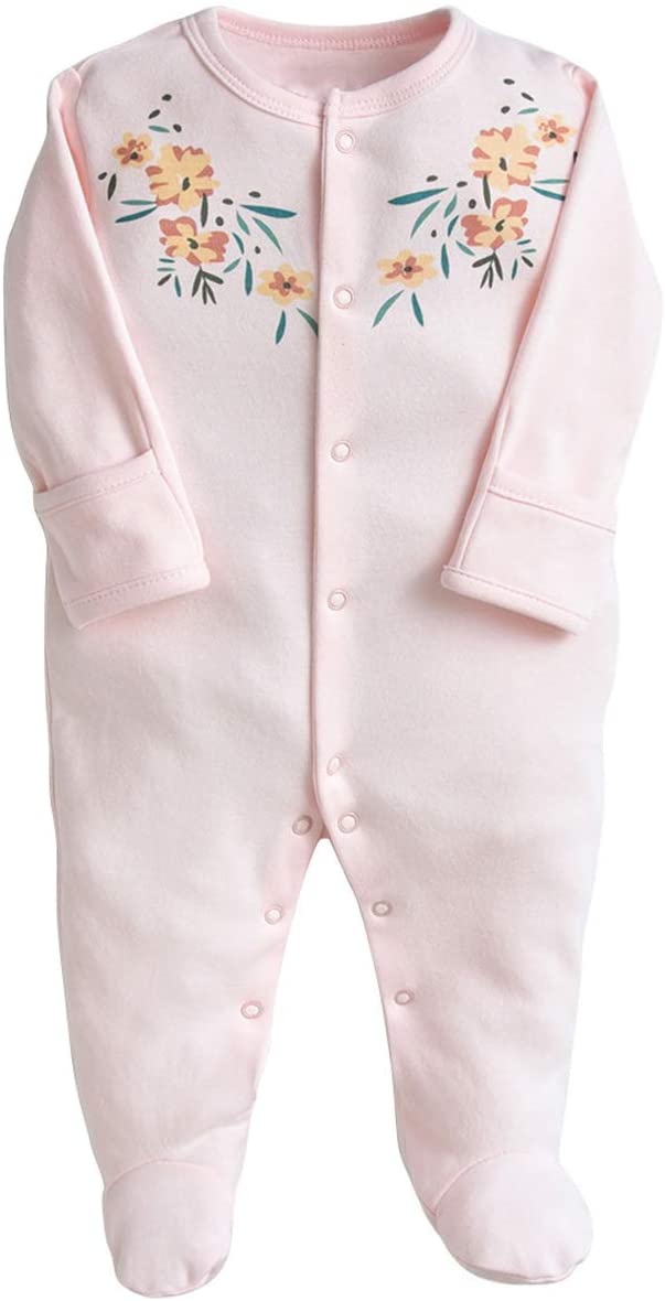 Nightgown Pink Flowery Baby Pajamas for Newborns TheToddly