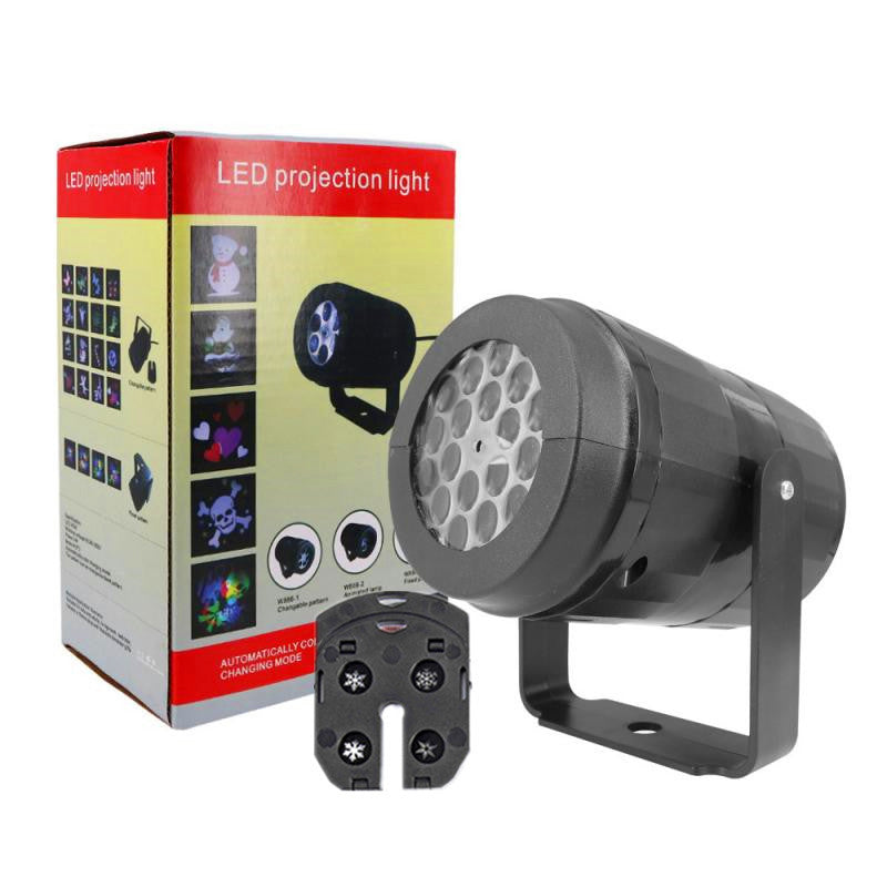 LED Christmas Projector Lamp 16-Pattern Rotating Lights