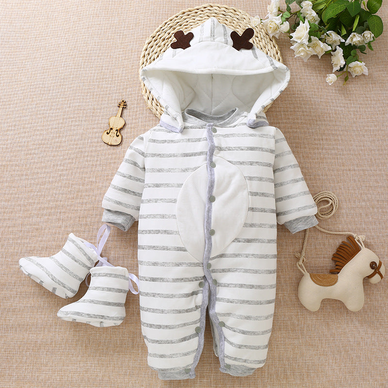 Warme jumpsuits voor pasgeborenen met capuchon Baby-outfits