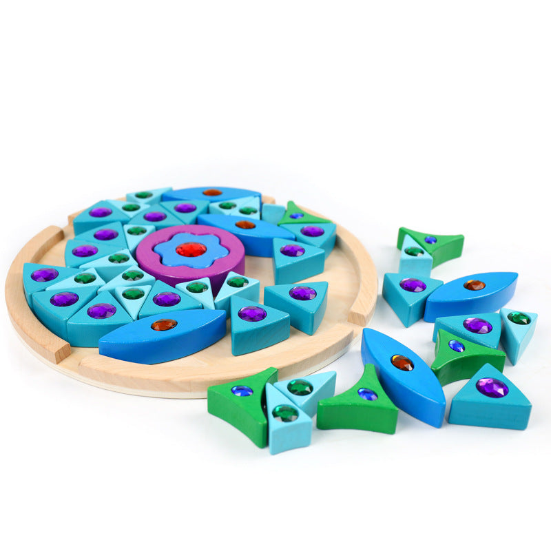 Mandala Jewel Bricks Kreative Holzbausteine ​​für Kinder