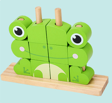 Animal Wooden Building Blocks Wooden Blocks Puzzle Toy - The Toddly