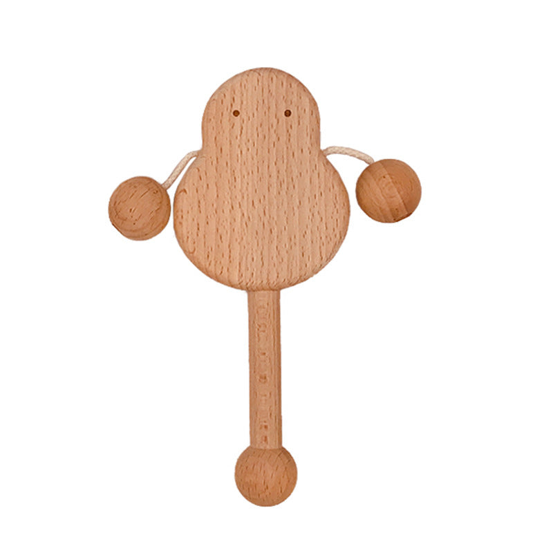 Organic Wooden Rattling Teether Toys for Infants