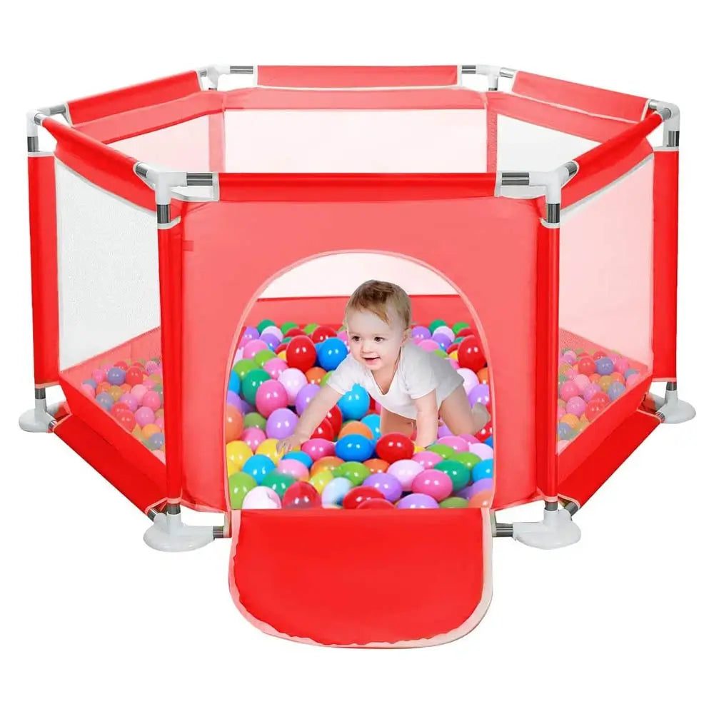 Bayly ball pit playpen for babies indoor game pool ball pool baby fence red bollhav ballenbak ballebad kids safety fence thetoddly.com