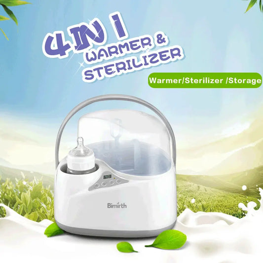 Bimirth Bottle Warmer Steam Sterilizer 4-in-1 Baby Bottle Warmer PPSU Bottle Sterilizer Nappflaskvärmare Flaschenwärmer flessenwarmer Breast Milk Heater Temperature Control Heating Bottle Disinfection Storage TheToddly