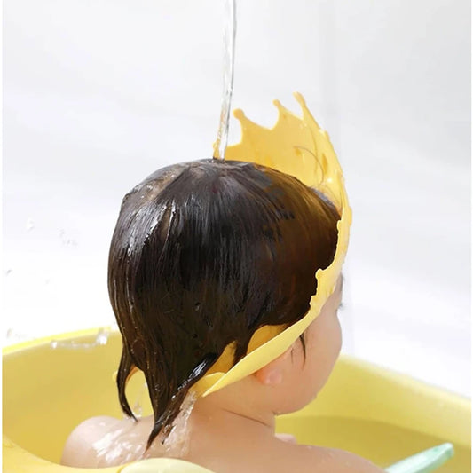 Crown Shower Cap for Kids Adjustable Baby Bath Shampoo Cap Yellow krondesign barn duschmossa for badrum Duschkappe Douchekop thetoddly.com