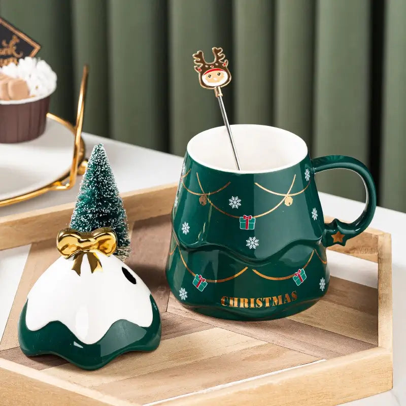 Schneeflocke Weihnachtsbaum Keramik Tasse