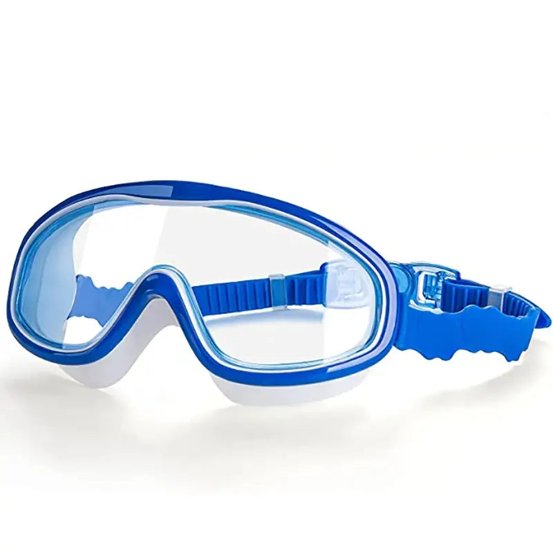 Kids Anti fog Swimming Goggles Anti UV Glasses with Earplugs Kids Swim Goggles White Blue Children 3 8 years Wide Vision Anti Fog Anti UV Goggles for Toddlers Anti Condens Zwembril TheToddly