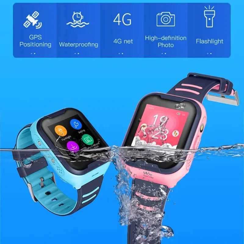 Kids 4G Safety Watch for Kids Anti Lost Smart Watch with GPS Tracker Waterproof Watch for Kids