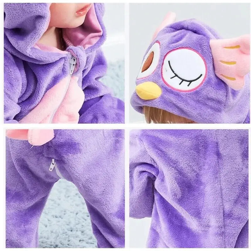 LittleOnes Hooded Jumpsuit for Toddlers Romper Baby Boys Girls Baby Clothing Toddler Infant Pajamas Winter Baby Clothes Purple Owl Costume Romper Baby TheToddly