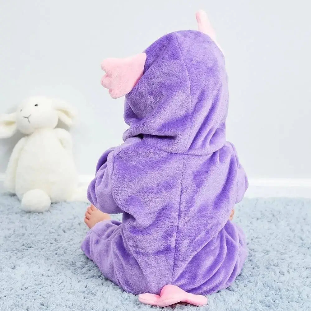 LittleOnes Hooded Jumpsuit for Toddlers Romper Baby Boys Girls Baby Clothing Toddler Infant Pajamas Winter Baby Clothes Purple Owl Costume Romper Baby TheToddly