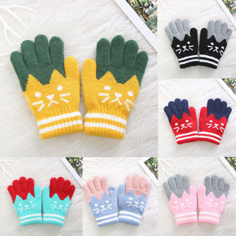 Children Warm and Soft Wool Gloves for 4 to 8 Years Olds