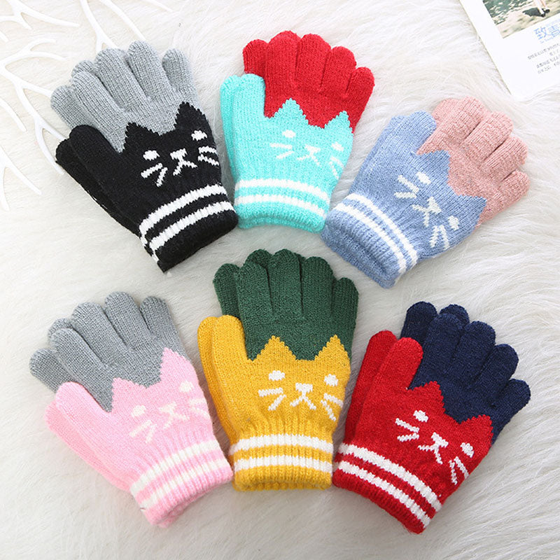 Children Warm and Soft Wool Gloves for 4 to 8 Years Olds