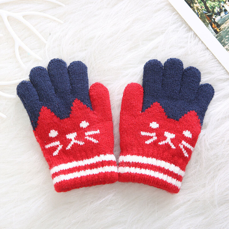 Children Warm and Soft Wool Gloves for 4 to 8 Years Olds