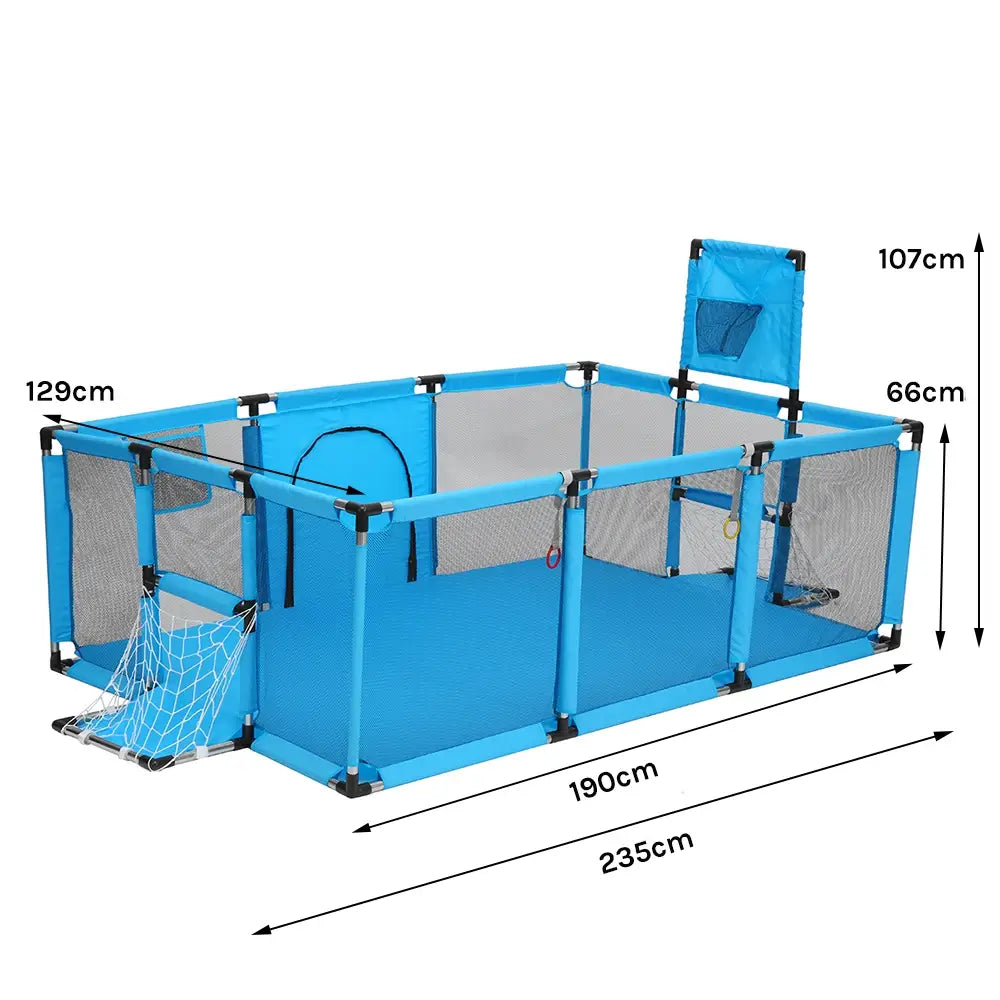 Paradise Baby Playpen Blue Large Play Yard Basket Ball Hoop Baby Safety Baby Fence Lekhage kinderbox Laufstall Spielplatz TheToddly