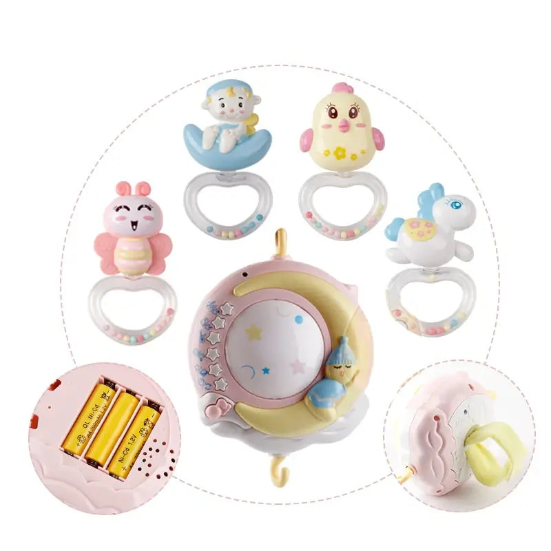 Starlight Rotating Baby Crib Mobile with Music Box Projector Baby Crib Toy Bed Toys TheToddly