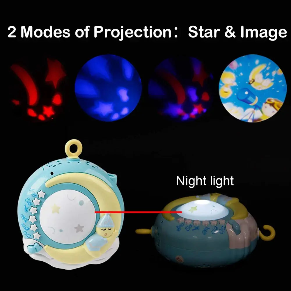 Starlight Rotating Baby Crib Mobile with Music Box Projector Baby Crib Toy Bed Toys TheToddly