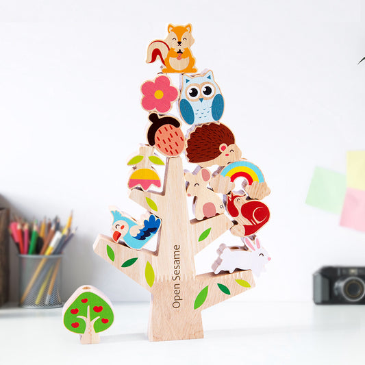 Stacking Forest Friends Wooden Balancing Toy For Kids