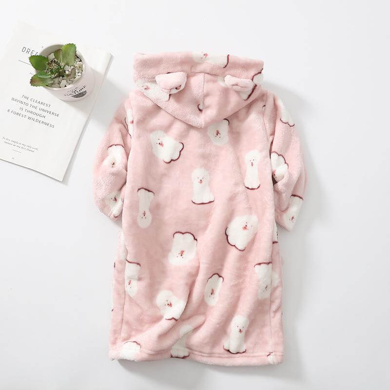 Kids Flannel Dressing Gown Girls and Boys Loungewear Robe