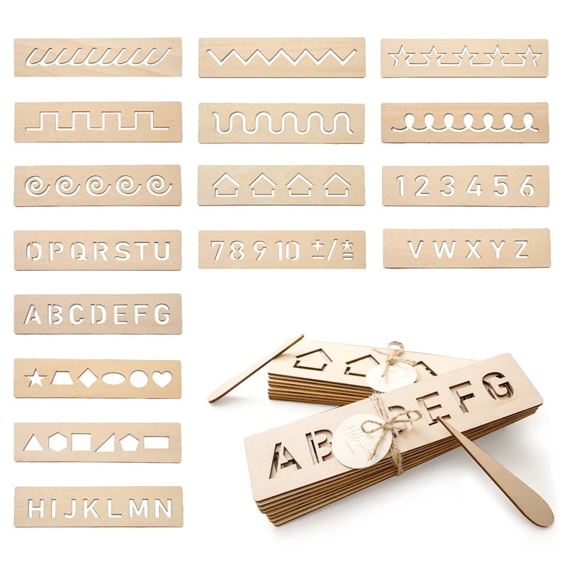 hand writing practice stensil sets for kids