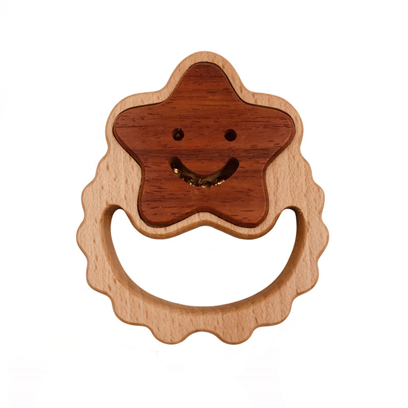 Organic Wooden Rattling Teether Toys for Infants