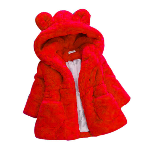 Meisjes capuchon jas warme fleece bont winterjassen voor peuters