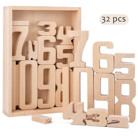 Wooden Number Blocks Maths Learning Toy for Kids 4+ Years